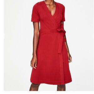 Boden Red Wrap Midi Dress